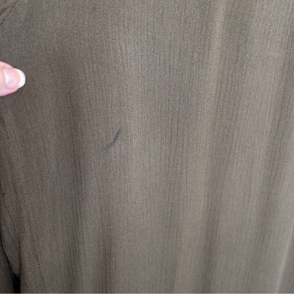 Anthropologie Dolan Womens Olive Green Wide Leg Pull On Pants Size Large Flaw - Picture 5 of 13